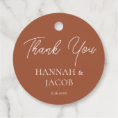 Einfache moderne Gastgeschenk Hochzeit Geschenkanhänger (Rückseite)