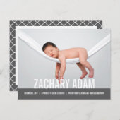 EINFACHE moderne Geburtsankündigung Ankündigungspostkarte (Vorne/Hinten)