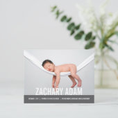 EINFACHE moderne Geburtsankündigung Ankündigungspostkarte (Stehend Vorderseite)