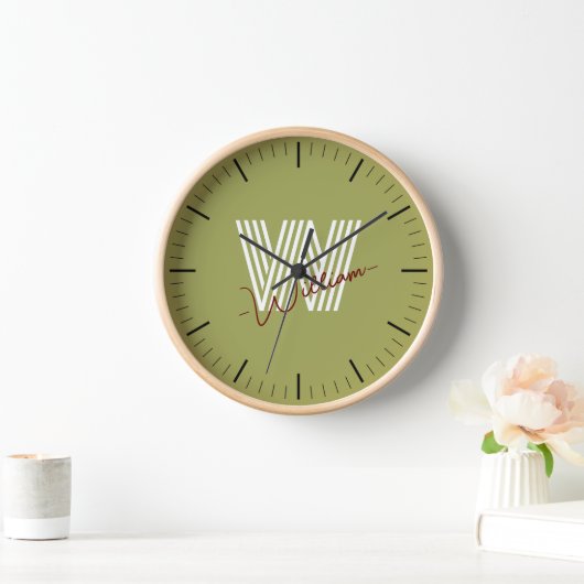 Einfache, moderne Geburtstagsgürtel mit Monogramm Uhr (Zuhause)