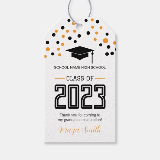 Einfache, moderne Gelb-hinten-Abschluss-Geschenkma Geschenkanhänger (Vorderseite)