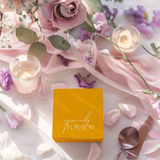 Einfache, moderne, gelbe Hochzeit speziell für Sie Geschenkschachtel