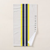 Einfache moderne, gelbe, schwarz-weiße Küste Badhandtuch Set (Handtuch)