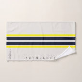 Einfache moderne, gelbe, schwarz-weiße Küste Badhandtuch Set (Handtuch)