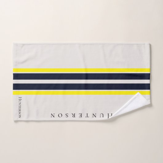 Einfache moderne, gelbe, schwarz-weiße Küste Badhandtuch Set (Handtuch)