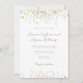 Einfache moderne, gelbe Wildblume QR UAWG Wedding Einladung (Vorderseite)