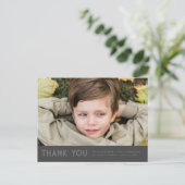 Einfache moderne Gemeinschaft für Ihm Foto Danke Postkarte (Stehend Vorderseite)