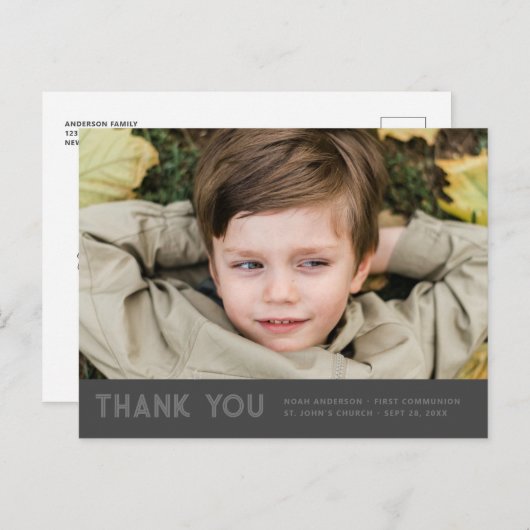 Einfache moderne Gemeinschaft für Ihm Foto Danke Postkarte (Vorne/Hinten)