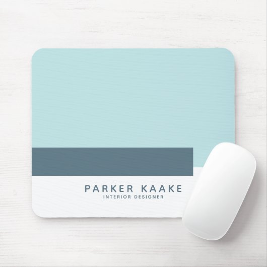 Einfache moderne geometrische Pastellfarbe Blau Mousepad (Mit Mouse)