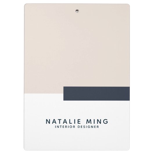 Einfache moderne geometrische Pastellfarben Klemmbrett (Rückseite)