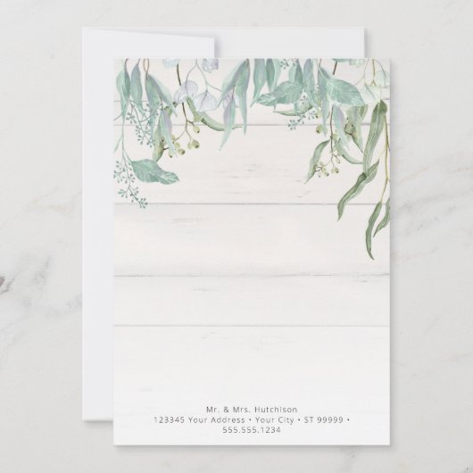 Einfache moderne geometrische Rose Gold Foliage Fo Dankeskarte (Rückseite)