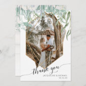 Einfache moderne geometrische Rose Gold Foliage Fo Dankeskarte (Vorne/Hinten)