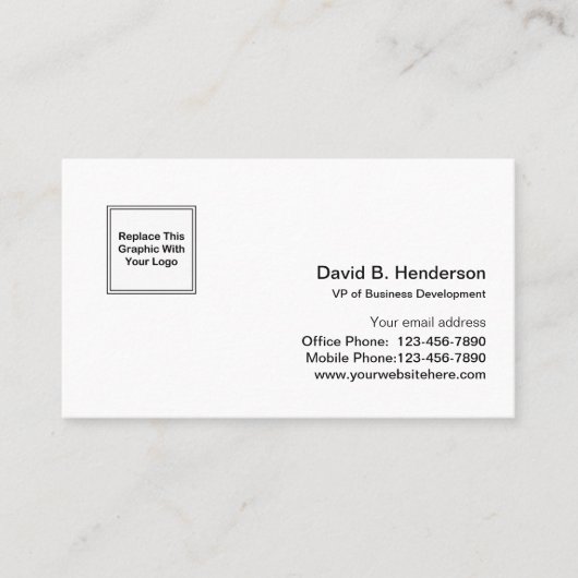 Einfache moderne Geschäftsvorlage Visitenkarte (Vorderseite)