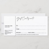 Einfache moderne Geschenkgutschein-Geschenkkarte h (Rückseite)