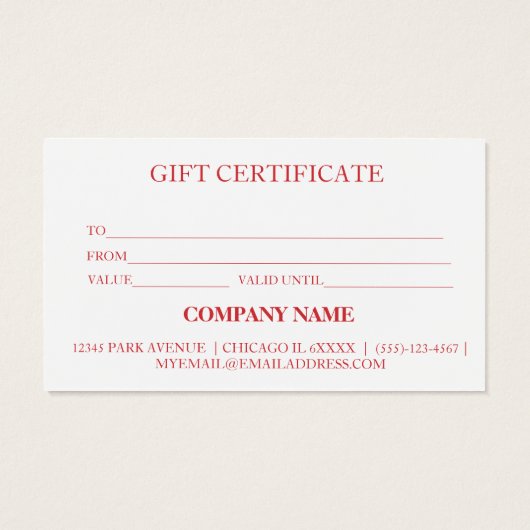Einfache, moderne Geschenkgutscheine Backkuchen (Rückseite)