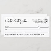 Einfache moderne Geschenkgutschrift für Schwarz-we (Vorne/Hinten)