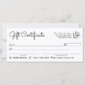 Einfache moderne Geschenkgutschrift für Schwarz-we (Vorderseite)