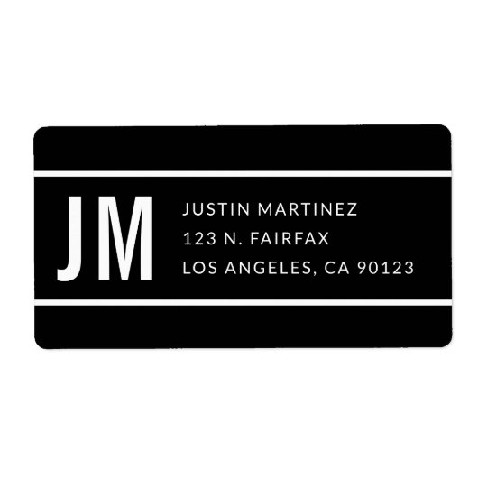 Einfache, moderne gestreifte Schwarz-Weiß-Rücksend (Vorne)