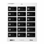 Einfache, moderne gestreifte Schwarz-Weiß-Rücksend Adressaufkleber (Vorne)