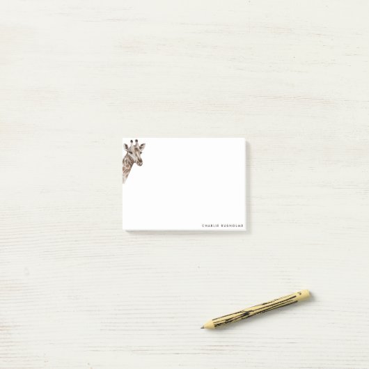 Einfache moderne Giraffe Personalisiert Post-it Klebezettel (Auf Schreibtisch)