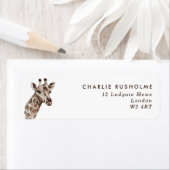 Einfache moderne Giraffe Personalisierte Rücksende (Insitu)