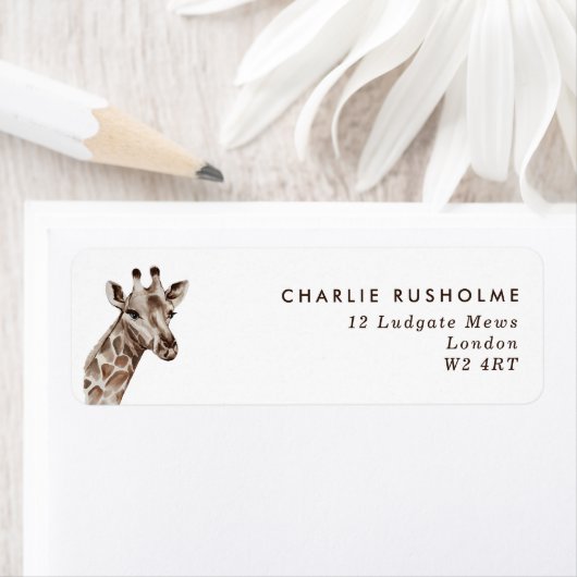 Einfache moderne Giraffe Personalisierte Rücksende (Insitu)