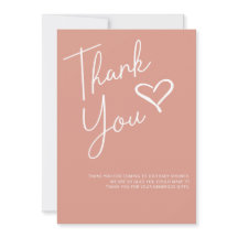 Einfache moderne Girl Baby Dusche Danke Karte