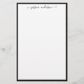 Einfache moderne Girly Black Script Schriftart Cal Briefpapier (Vorderseite)