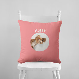 Einfache moderne Girly Pet Foto Personalisiert Cor Kissen