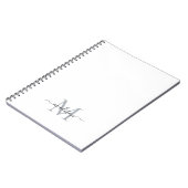 Einfache moderne Girly Script Monogram Black Notizblock (Linke Seite)