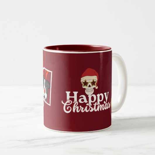 Einfache, moderne Glastasse zum Feiern Zweifarbige Tasse (VorderseiteRechts)