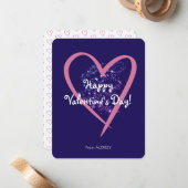 Einfache moderne Glitzer-Klasse Valentinstag Mitteilungskarte (Vorderseite/Rückseite Beispiel)