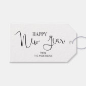 Einfache, moderne, glückliche Neujahrsgeschenktafe Geschenkanhänger (Vorderseite (Horizontal))