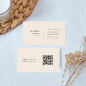 Einfache moderne Gold Creme QR Code Business Card Visitenkarte