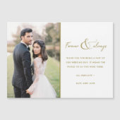 Einfache moderne Gold Foto Hochzeit Vielen Dank Magnetkarte (Vorderseite)