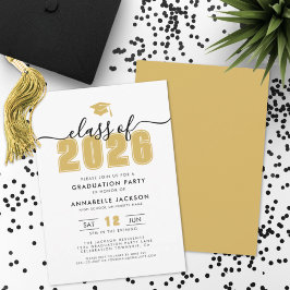 Einfache, moderne Gold Graduation Party Einladung