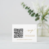 Einfache moderne Gold-Hochzeit RSVP QR-Code Begleitkarte (Stehend Vorderseite)