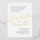 Einfache moderne Gold Individuellen Namen Black We Folieneinladung (Vorderseite)