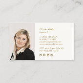 Einfache, moderne Gold Key Front Real Anwesen Foto Telefonnummerkarte (Rückseite)