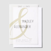 Einfache moderne GOLD-Overlay-Hochzeit speichern d Pergament Einladungen (Versetzt)