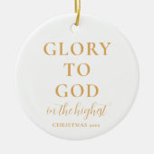 Einfache moderne Gold Religiöse Weihnachten Keramik Ornament (Vorne)