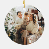 Einfache moderne Gold Religiöse Weihnachten Keramik Ornament (Hinten)