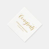 Einfache moderne Gold Script-Abschluss Serviette (Ecke)