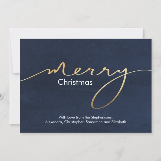 Einfache moderne Gold Script Frohe Weihnachten (Vorderseite)