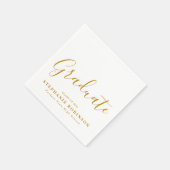 Einfache moderne Gold Script Graduation Party Serviette (Ecke)