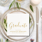 Einfache moderne Gold Script Graduation Party Serviette
