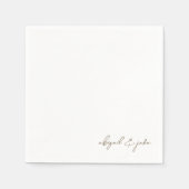 Einfache moderne Gold-Script-Namen Wedding Napkins Serviette (Vorderseite)