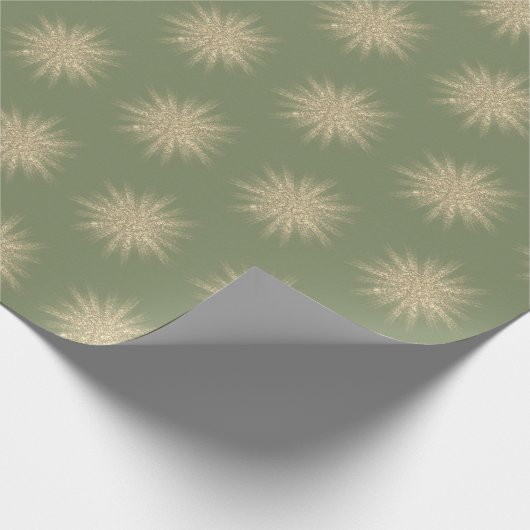 Einfache moderne Gold-Sternexplosion Soft Green Ch Geschenkpapier (Ecke)