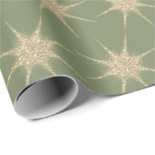 Einfache moderne Gold-Sternexplosion Soft Green Ch Geschenkpapier (Rolleneckpunkt)