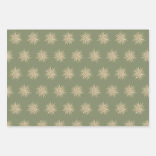 Einfache moderne Gold-Sternexplosion Soft Green Ch Geschenkpapier Set (Vorderseite)